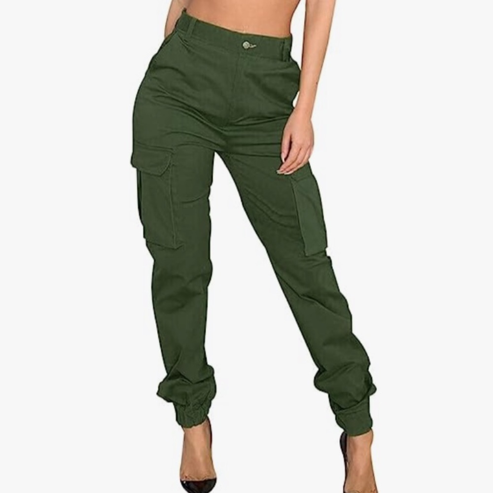 Cargo/Jogger Tapered Pants- olive green